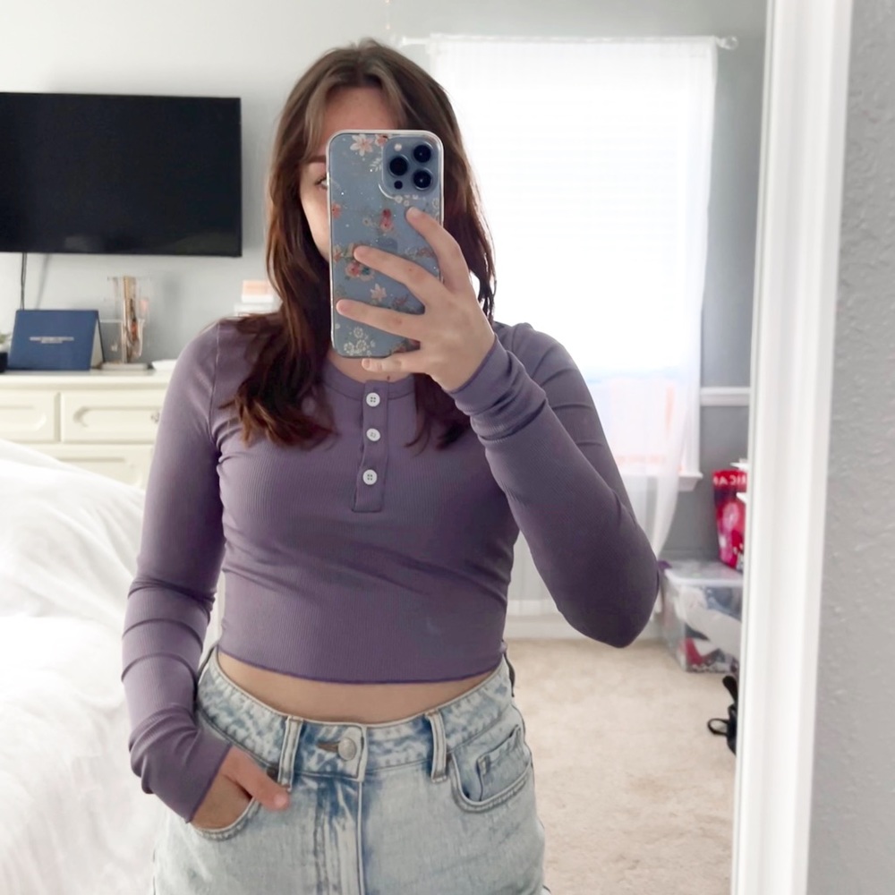 shein purple long sleeve top